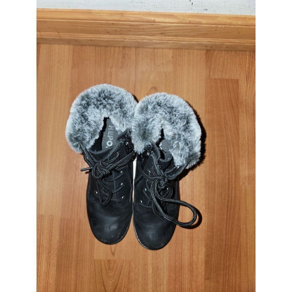 Report faux fur side zip boots girls size 1